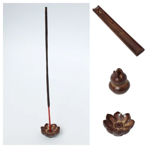 Ceramic Incense Stick Holder Incense Feng Shui ASIA Decorative Brown