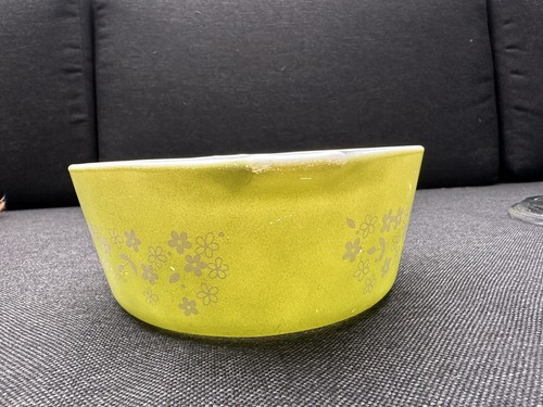 Vintage Pyrex Green Spring Blossom Baking Dish & Lid 750ml 472-B Crazy Daisy - Picture 12 of 17