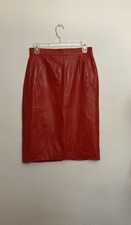 Vintage leather skirt Red High Waist Cedars 10