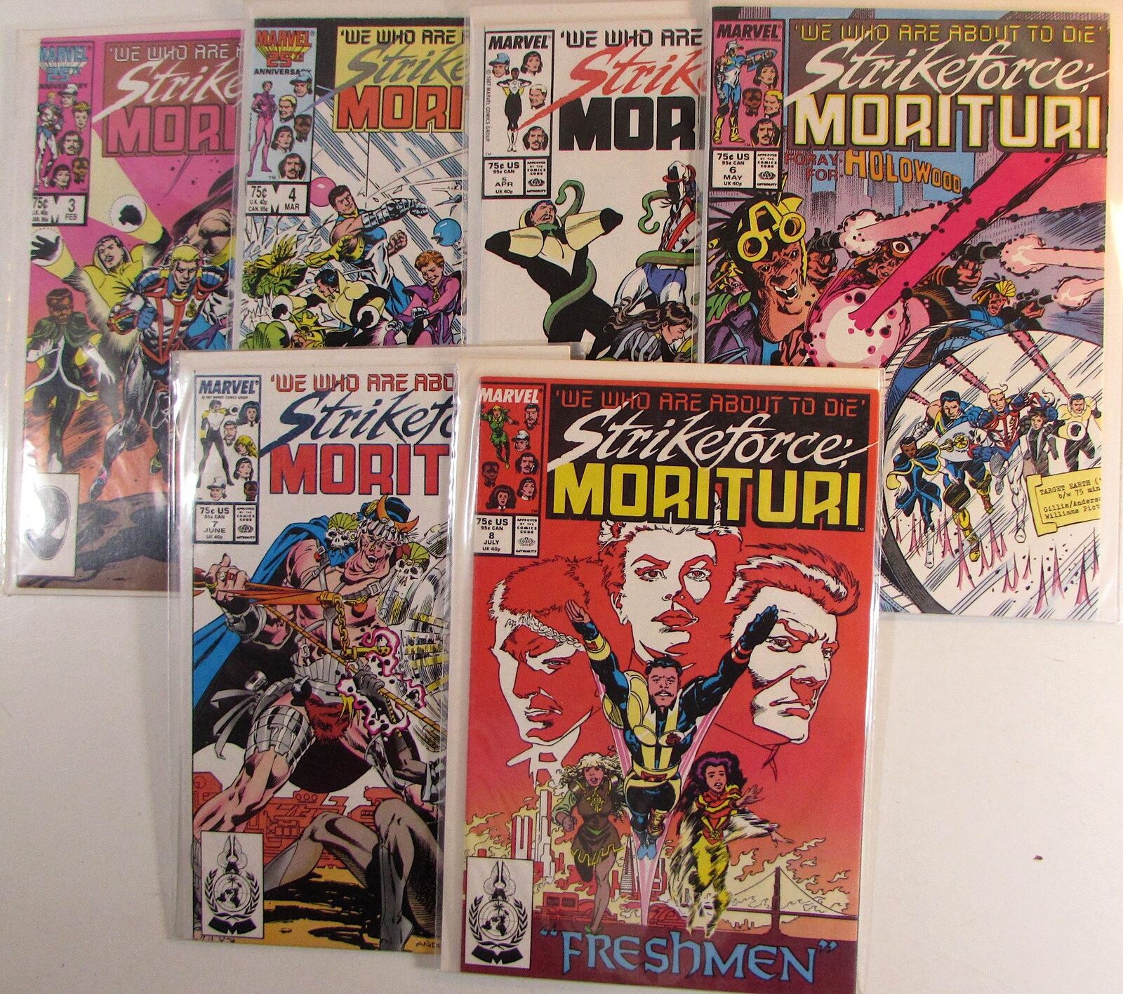 Strikeforce: Morituri Lot of 6 #3,4,5,6,7,8 Marvel (1987) Comic Books