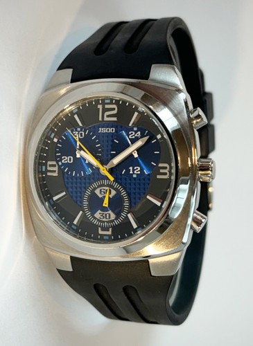 Miyota JS00 Mens 39mm Stainless Steel Rubber Strap Chronograph Watch Near Mint - Picture 1 of 3