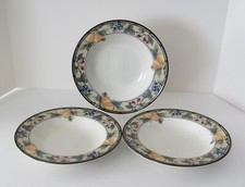 Mikasa Intaglio GARDEN HARVEST CAC29 Set/3 RIMMED SOUP BOWLS 9 1/4"