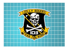 Jolly Rogers Fighting 103 Logo Die Cut All Weather Vinyl Decal Fear The Bones