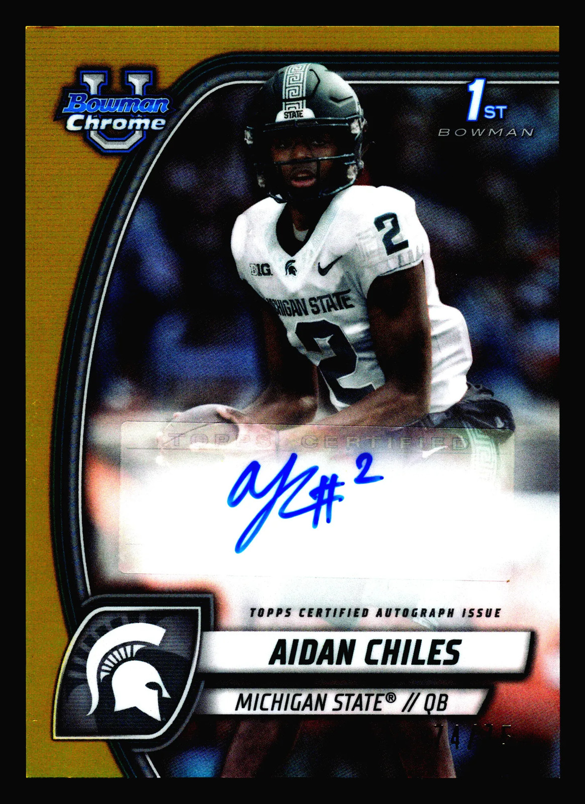 Aidan Chiles 2024 Bowman University Chrome #PA-ACH /75 1st Auto