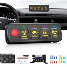 4 Gang Wireless Switch Panel 12V LED Light Circuit Relay Control System Marine