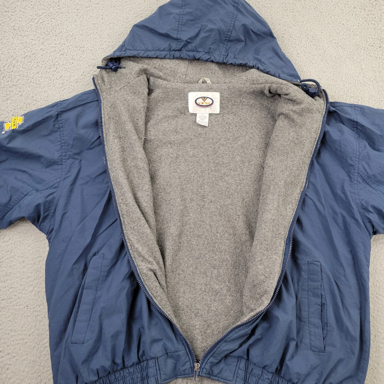 University of Michigan Jacket Mens XL Lined VTG 90s Embroidery Hooded Vesi - product detail image 3