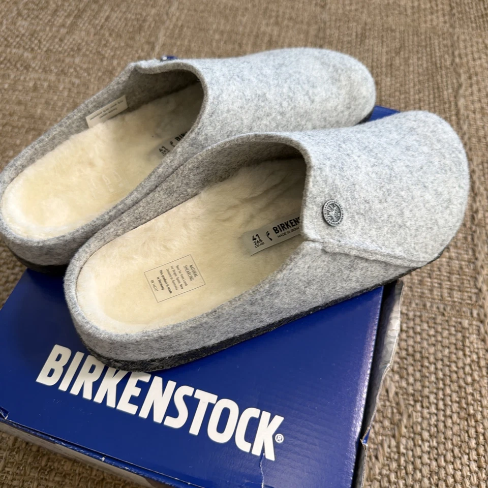 Birkenstock Zermatt Remache Remache Deslizable Gris Claro 1015086 Ajuste Estrecho Talla 41 Foto 3 de 4
