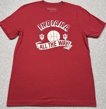 Indiana Hoosier Homefield Men’s Script Short Sleeve Shirt, Crimson, Size Large