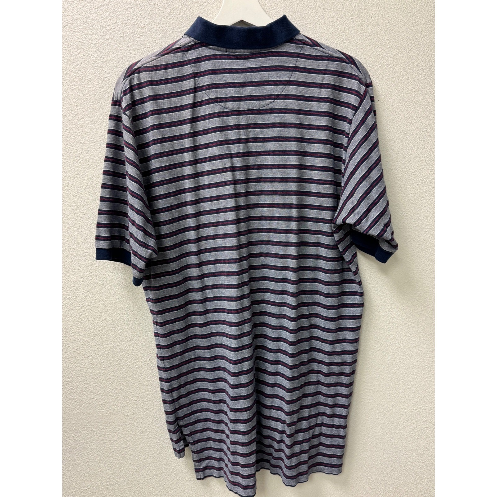 Polo Golf Ralph Lauren Striped Polo Shirt Gray Red Short Sleeve Mens thumbnail 2