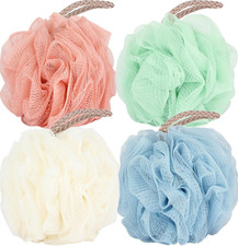 4 Pack Loofah Bath Sponge 60g Mesh Shower Scrubber Exfoliating Body Puff Set
