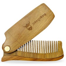 Pocket Sized Wooden Beard Comb  Mustache Comb with Fine  Coarse Teeth - Per...