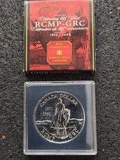1998 SILBER 1 $ BRILLINT BANKFRISCH DOLLAR FEIERT 125 JAHRE RCMP