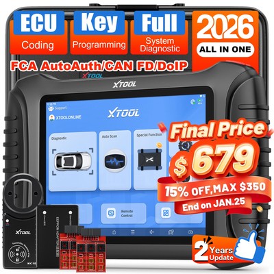 2026 XTOOL X100 PAD3 Car Key Programmer FCA Active Test Diagnostic Tool w/KC100