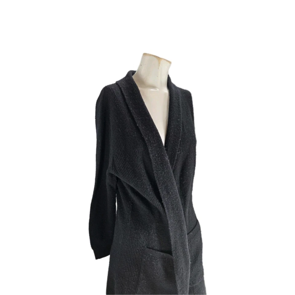 Pendleton Women's Sweater Medium Black Wool Cashmere Ribbed Open Cardigan Duster - Image 4 of 4