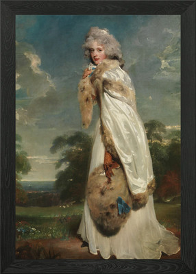 Portrait einer Frau in weiß gerahmtes Wandbild Poster Leinwanddruck Bild