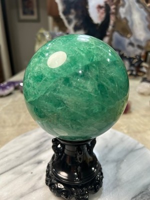 Green Fluorite sphere with stand x- large 4.3 