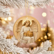 Guardian Angel Cat Ornament, Orange Tabby Memorial Gift, Pet Lover Christmas