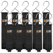 Hanging Extension Cord Holder - Storage Wrap Straps with Metal Hooks 10Pack 
