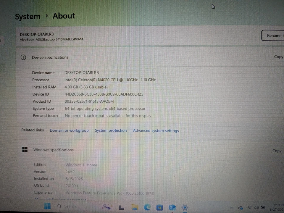 Asus vivobook e410ma con cargador añadido unidad M2 Foto 2 de 4