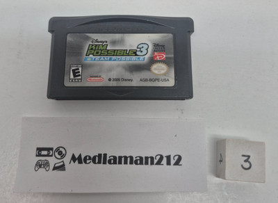 Kim Possible 3 Team Possible GBA Tested Working Cart Only 