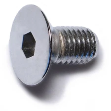 10mm-1.5 x 20mm Chrome Class 10.9 Flat Head Hex Socket Cap Screws (10 pcs.)