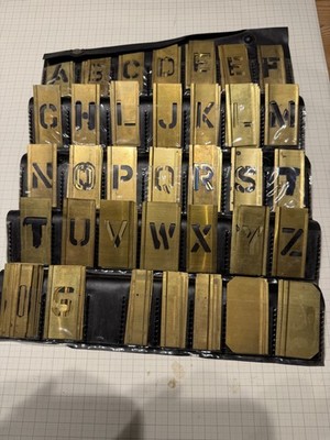 Vintage Messing Schablonen Komplettset - 98 Stück 65mm 26mm hohe Figuren