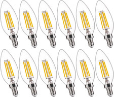 60W Equivalent LED Chandelier Light Bulbs, Dimmable LED B11 E12 Candelabra Base