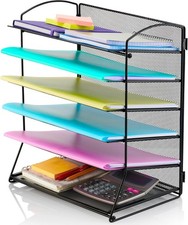6-Tier Letter Tray Organiser, Paper Filing Tray for Office Desk, File Holder 