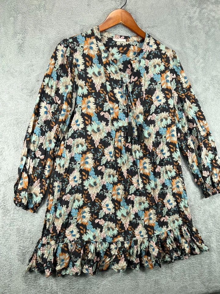 Mujer Vestidos Medianos Boho Babydoll Mini LoveStitch Bohemio Floral Manga Larga Foto 2 de 4