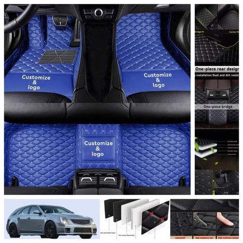 For Cadillac CTS Wagon 2010-2014 Car Floor Mats PU Leather Waterproof Carpets - Imagen 39 de 44