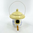 Vintage Ceramic Hanging Mushroom Floral Bird House 5 1/2” Dia Portugal Teleflora