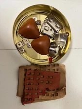 Vintage Accordion Parts Lot – Switches, Covers, Bellows Materials & Hardware (Us