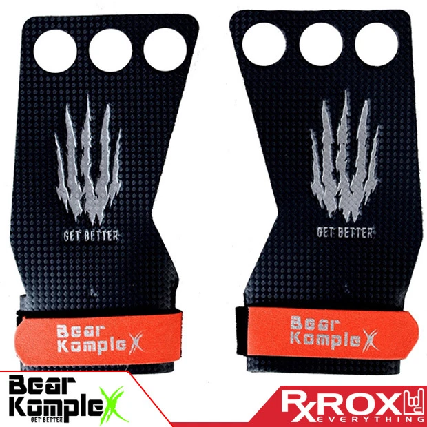 Bear KompleX Carbon Comp Grips 3 Hole CrossFit Pull up Gym