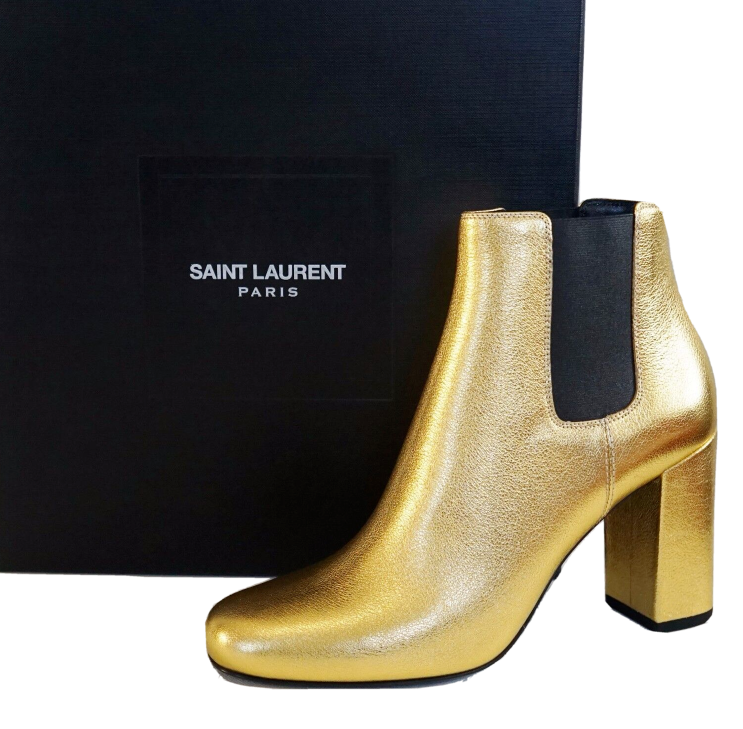 ?️ Scarpe STIVALI CHELSEA SAINT LAURENT Paris BABIES oro autentici EUR 39 US 9