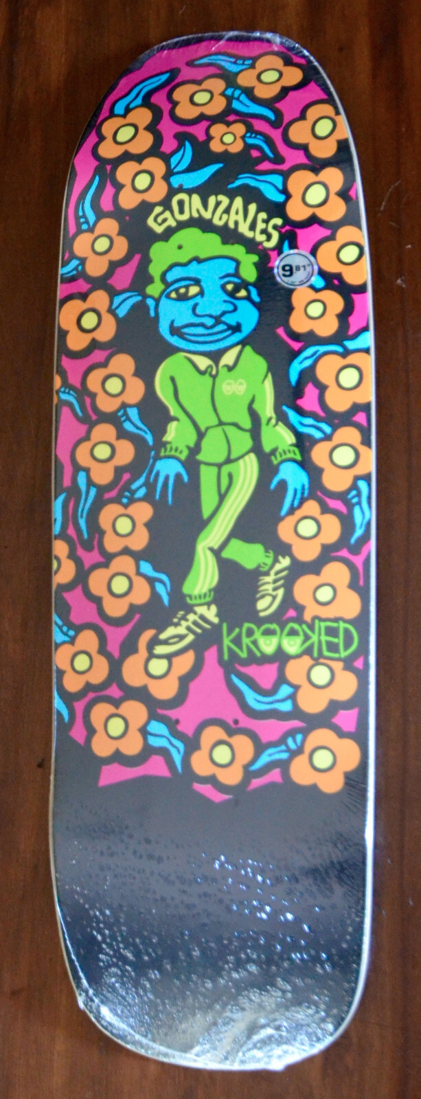 KROOKED SKATEBOARD DECK MARK GONZALES GONZ AND ROSES SWEATPANTS BLACKLIGHT 9.8