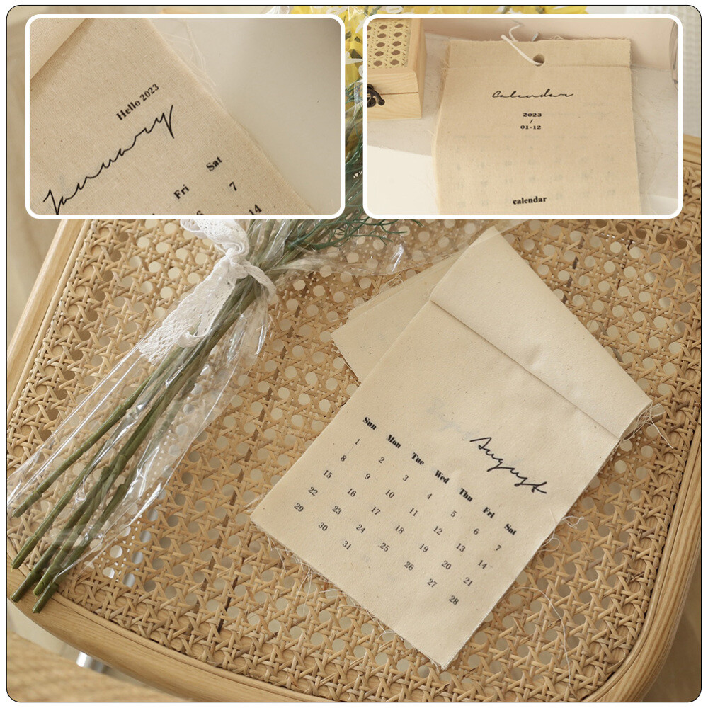 4 Count 2023 Wall Calendar Cloth Wall Calendars 2023 Vintage Office eBay