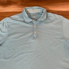 Tommy Bahama Polo Shirt Mens Large Blue Performance Stretch