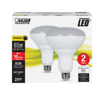 Feit Electric  Performance LED Soft White Light Bulbs 2 Pack  (45928)  FS 