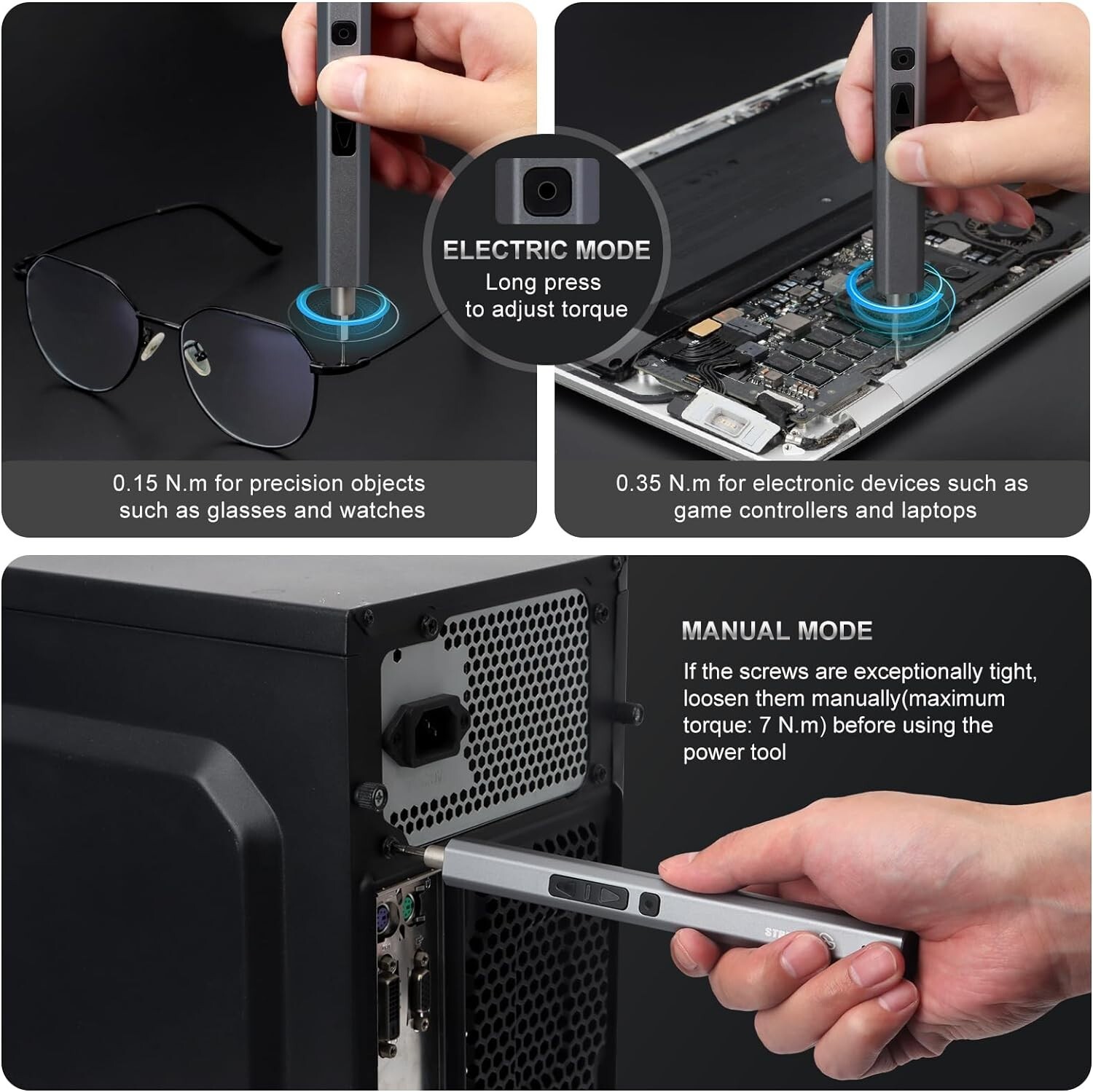 Rechargeable Mini Electric Screwdriver Kit - 200 RPM Precision Bits Included