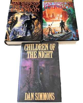 Book lot 3-Hyperion Endymion Book Series & Children of the Night by Dan Simmons 