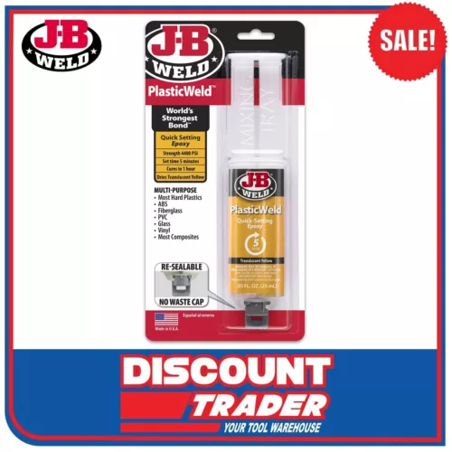 J-B Weld PlasticWeld™ Syringe Adhesive Plastic Glue Quick Setting Epoxy JB 50132