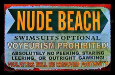 NUDE BEACH MADE IN USA METAL SIGN 8X12 LUAU TIKI BAR HOT TUB POOL WELCOME FUNNY