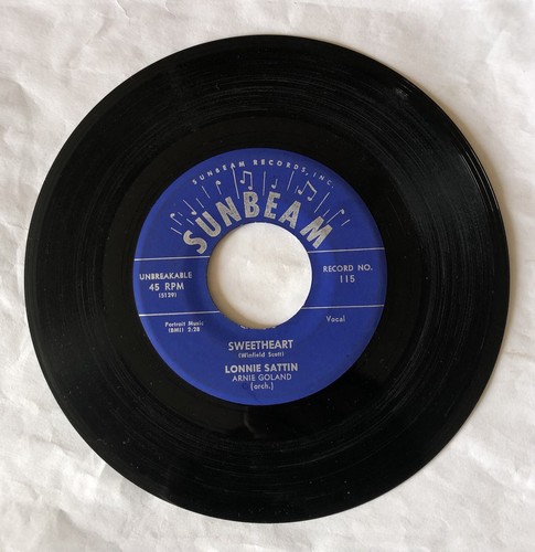 Lonnie Sattin - Sweetheart / That’s All 45 RPM Sunbeam Records Vinyl 7” - 第 1/2 張圖片