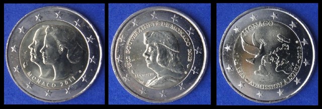 MONACO - 2 EUROS COMMEMORATIVE 2011 - 2013 Toutes les Années Disponibles
