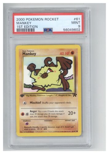 2000 Pokémon Rocket 61 Mankey 1ère Edition PSA 9 - Photo 1/2