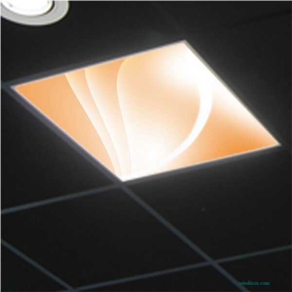 Plafond décoratif imprimé pour dalle LED 60x60 cm ambiance nature bureau