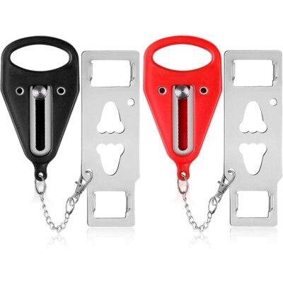 2 Pcs Heavy Portable Door Lock for Travel Door Lock Self-Defense Security Device
