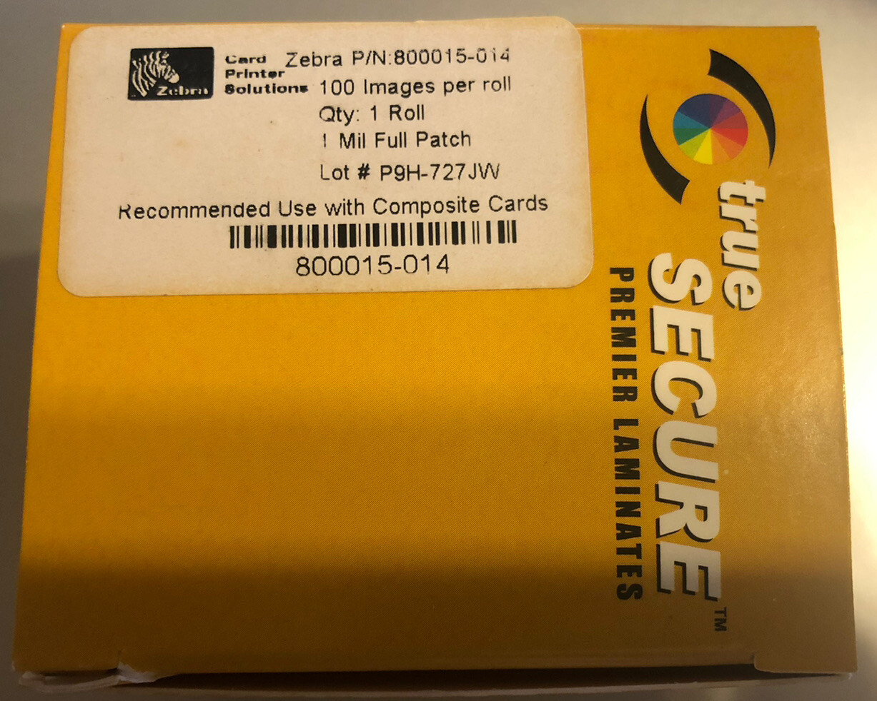 New Zebra True Secure Premier Laminates 800015014 Set Of 2 eBay