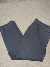 Lands  End Cropped Gray Knit Stretch Pants Sz 14