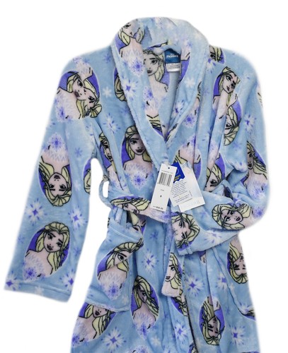 Disney Frozen Little Girls Pajama Set 3-Pc Fleece Robe PJ Jacket Pants Size 8 - Picture 3 of 4